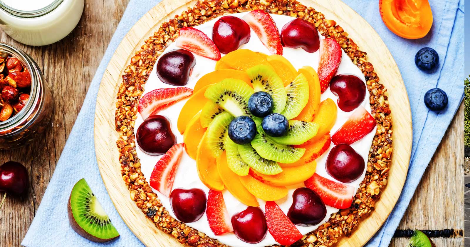 Pizza con frutta